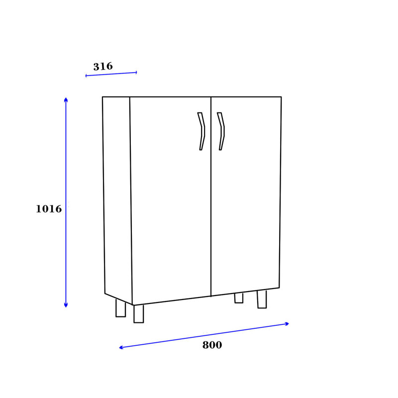 Garde-manger 40 po Irline, Blanc / Brun