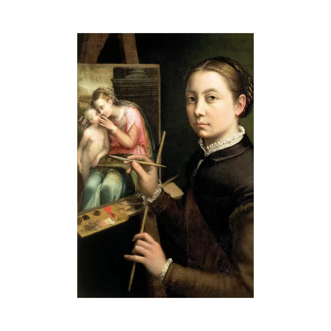 Self Portrait At The Easel, 1556 by Sofonisba Anguissola - Wrapped Canvas Painting