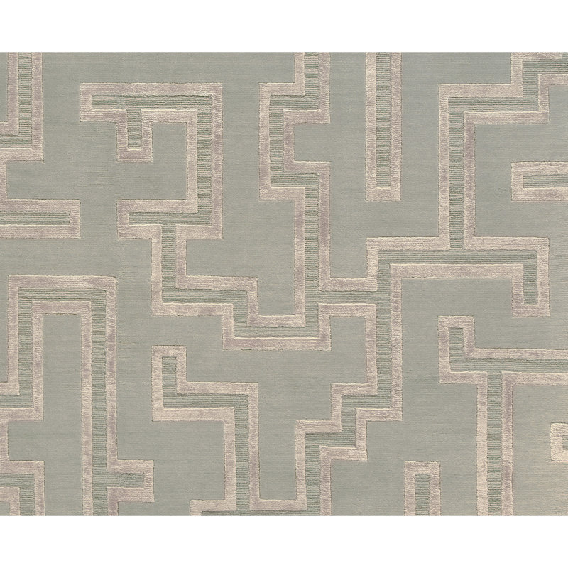 Rectangle Area Rug in Cloud/Gray/Ivory, Rectangle 8' x 10', Teal