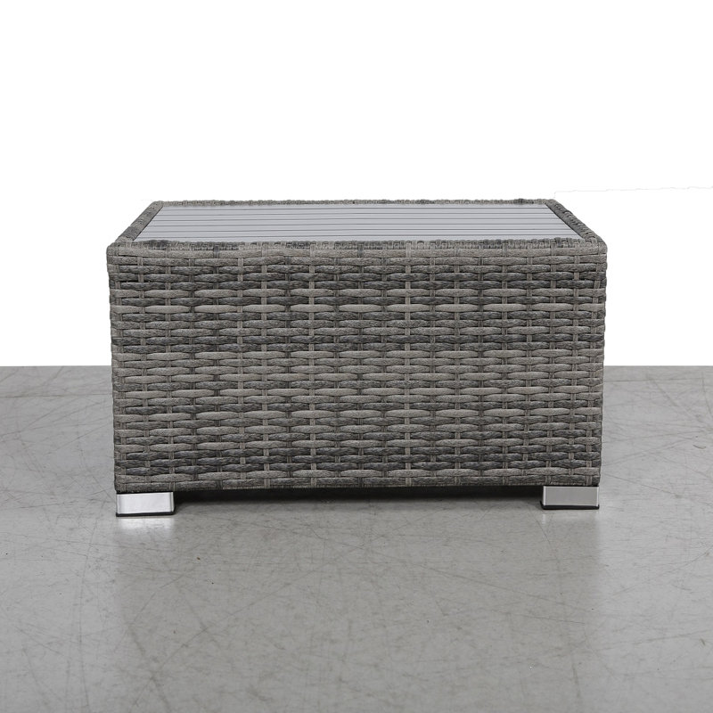 Table d'appoint surdimensionnée en aluminium à lattes grises mixtes - parfaite pour les pique-niques en plein air