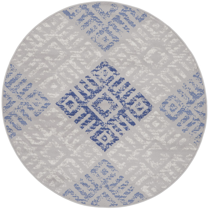Geometric Indoor Rug, Round 5'