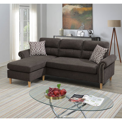 Ensemble modulaire réversible avec 2 coussins décoratifs brun clair, parfait pour les agencements de salon polyvalents et élégants