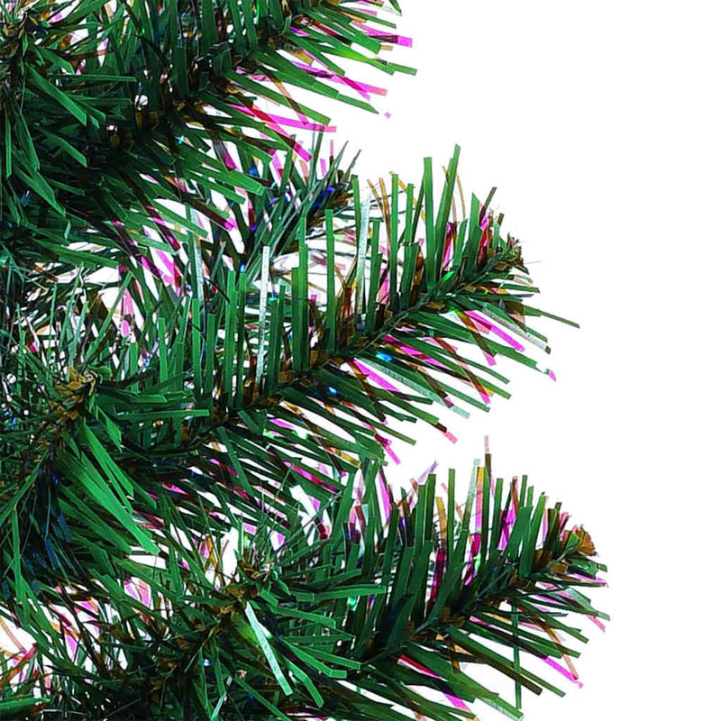 vidaXL Artificial Pre-lit Christmas Tree Green PVC and Metal, 7.87 ft