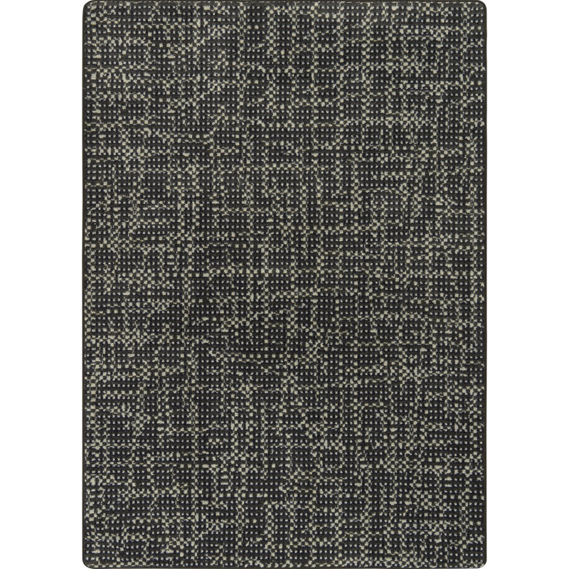 Tapis abstrait en nylon touffeté à la machine en noir / gris, Rectangle 3 pi 10 po x 5 pi 4 po