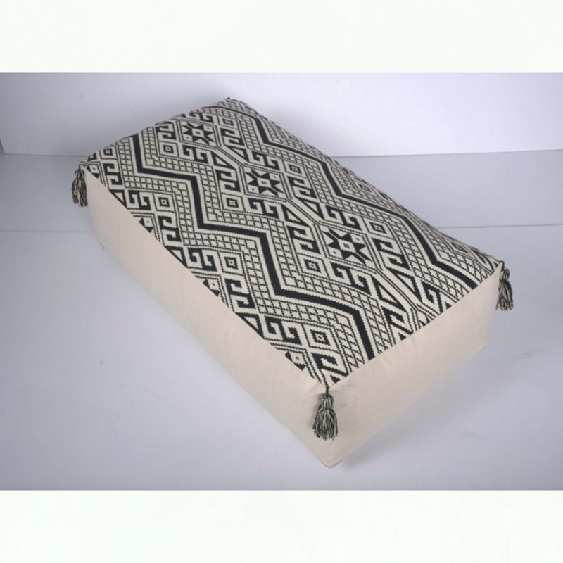 Repose-pieds rectangulaire au design noir naturel