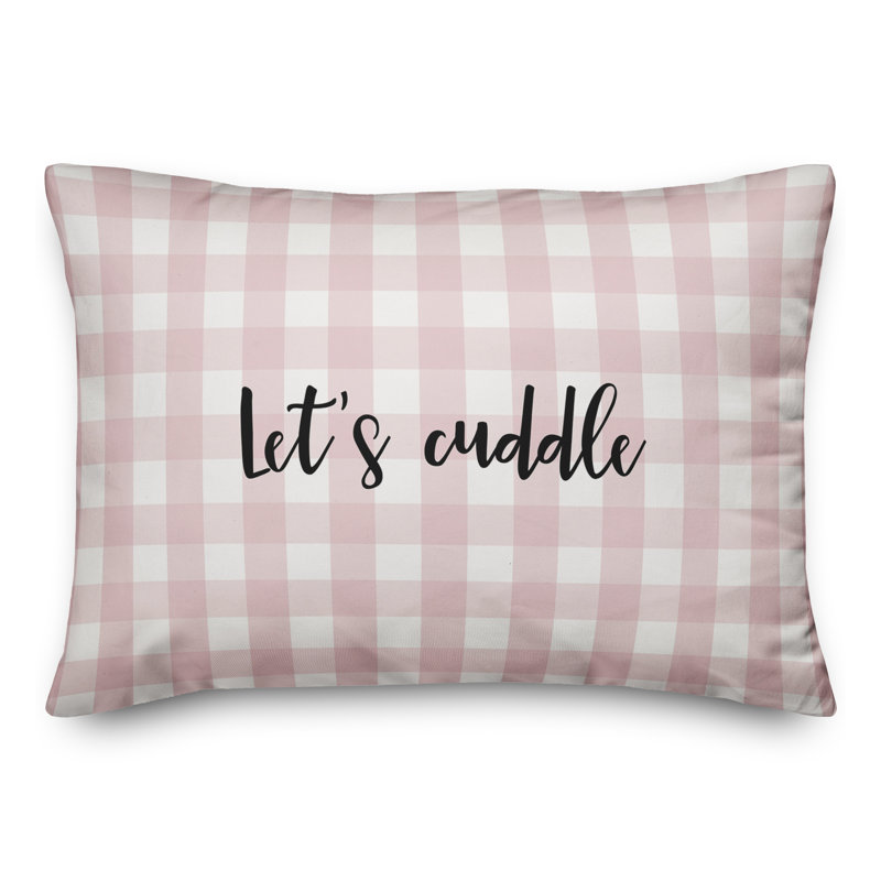 Plaid Throw Pillow, Black/Pink