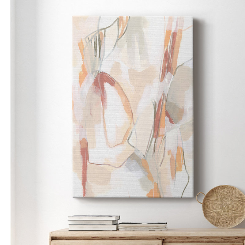 Peach casse-tête II - peinture sur toile tendue, H 18 po x l 12 po x P 1 po