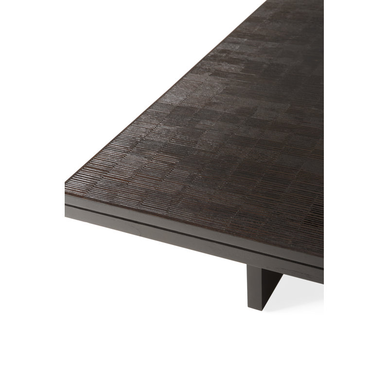 Grooves Solid Wood Coffee Table, 13.5" H x 67" L x 47.5" W