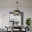 Lustre suspendu industriel noir et doré à 4 lumières, cage moderne en métal, luminaire suspendu réglable pour la salle à manger, la cuisine et le salon (sans ampoules)