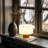 Oliver 10" Mid-Century Modern LED Table Lamp With Brown Wooden Base And Cream Fabric Shade