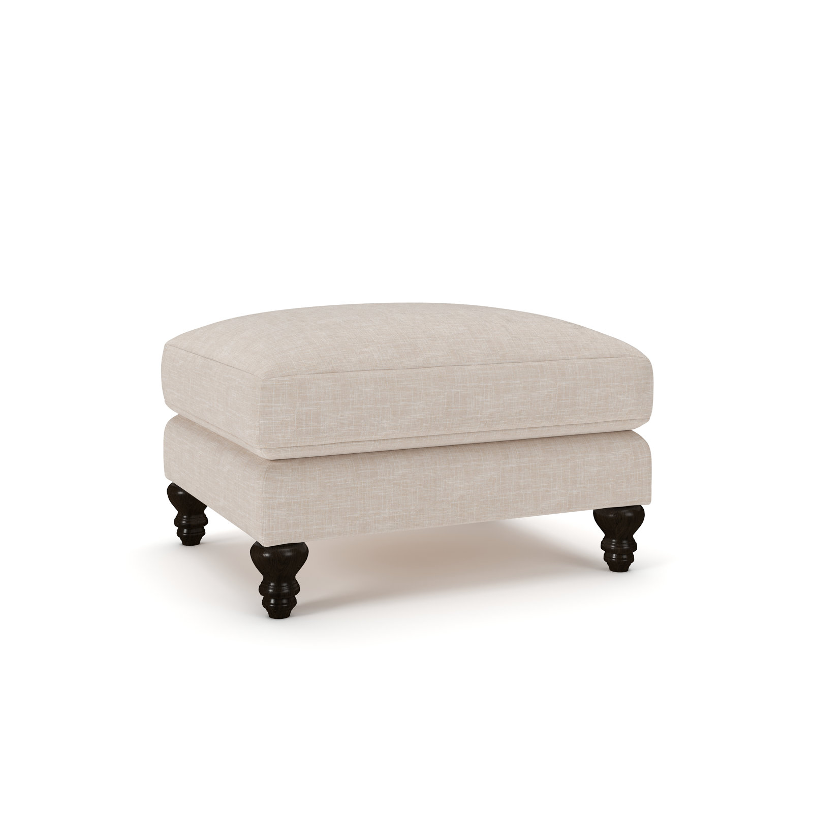 Walters Upholstered Ottoman, Lena Sand Performance Linen Blend