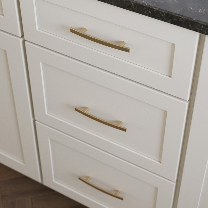 Ensemble de poignées pour barre d'armoire Subtle Arch, 3", Bronze champagne