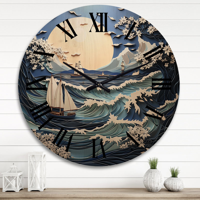 Horloge murale en bois massif Vilio, Très grand