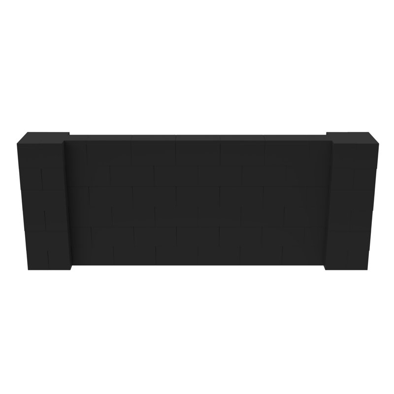 Ensemble mural pour poney Everblock, H 36 po x l 96 po x P 12 po, Noir