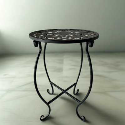 Support pour plante en métal pour l'intérieur et l'extérieur - Support pour plante haute en fer de 15 pouces avec revêtement antirouille pour patio, jardin, salon et bureau