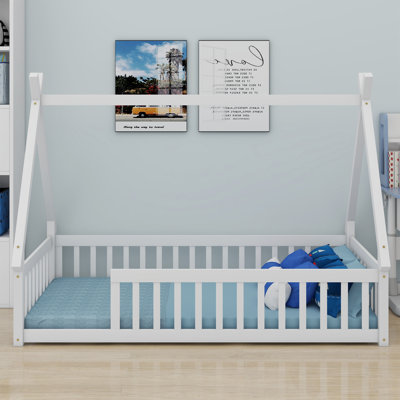 Tent-Shaped Teepee Bed With Safety Rails