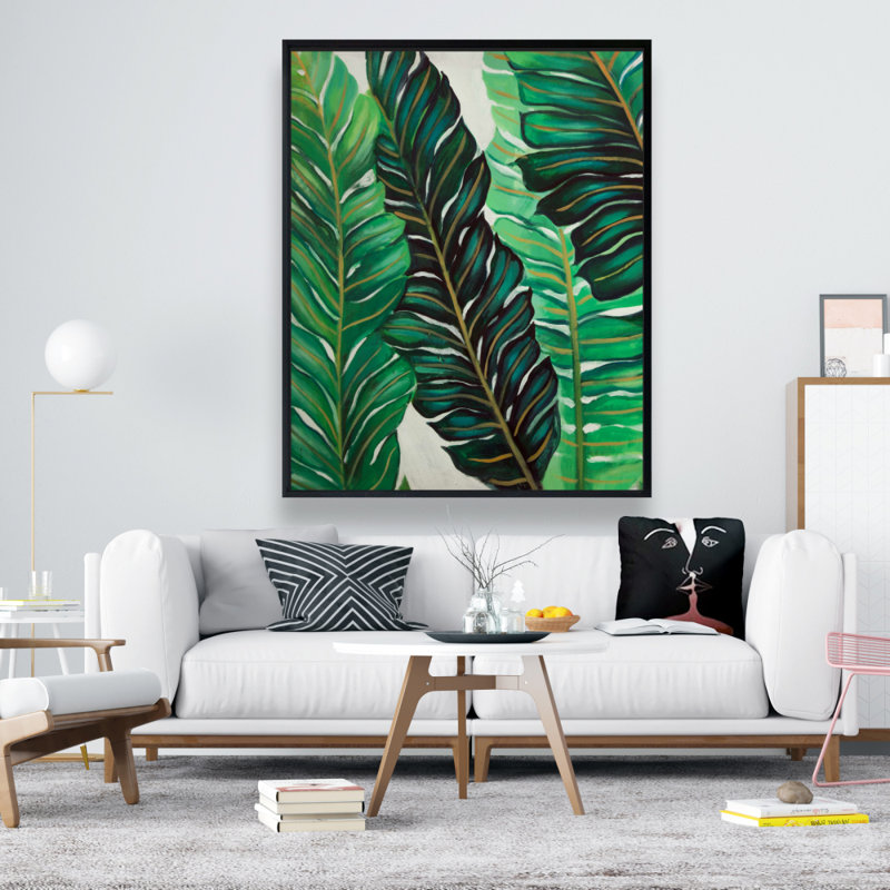 Several Exotic Plant Leaves Print On Canvas