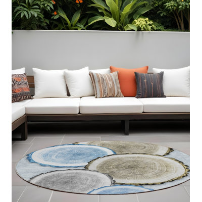 Tapis extérieur rond lavable antidérapant 8 pi