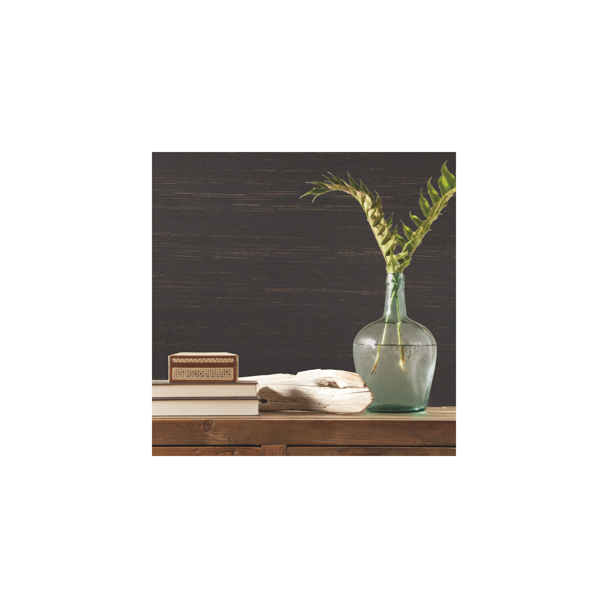 Wallace Grass Cloth Double Roll, Black