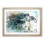 Elephants at the Waterhole in Abstract - Picture Frame Painting Print-55725116-55725118