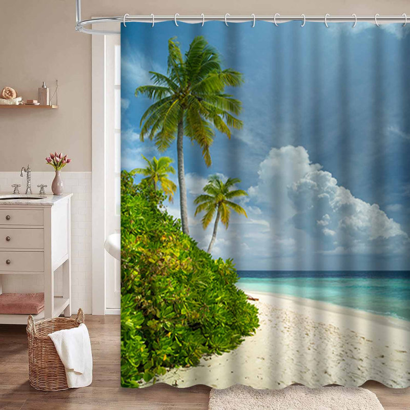 Deux magnifiques paysages de palmiers sur la plage ensoleillée de Palm Beach, L 72 po x l 84 po