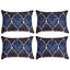 Ensemble de housse de coussin en lin brodé bleu et brun 14 x 20 pour canapé-lit et chambre