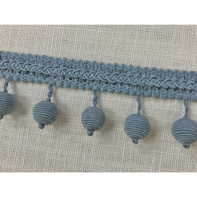 Garniture de frange en fausse soie frangée bleu français français 2,25 po largeur Tf-86/41 Revêtement / draperie / décoration intérieure / décoration boho