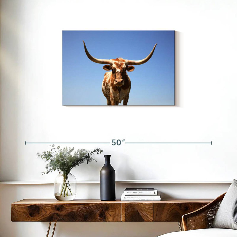 Longhorn Cattle Portrait, 20" H x 30" W