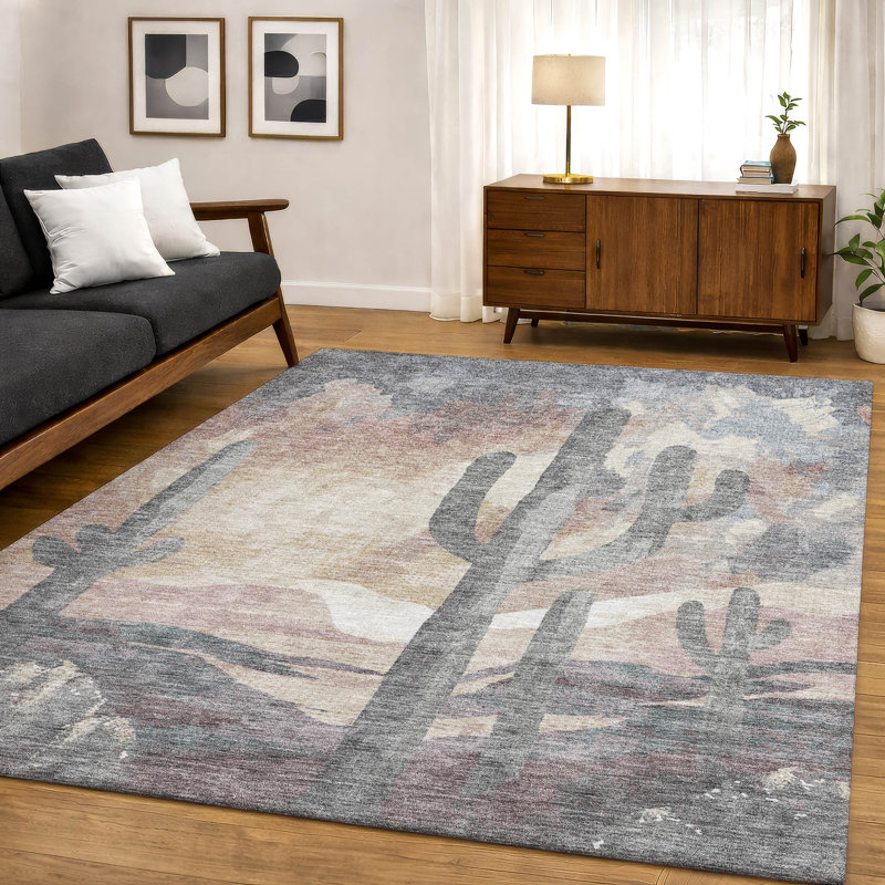 Tapis botanique de qualité supérieure lavable à la machine Mayfield AMF2337, Taupe, 10 pi x 14 pi