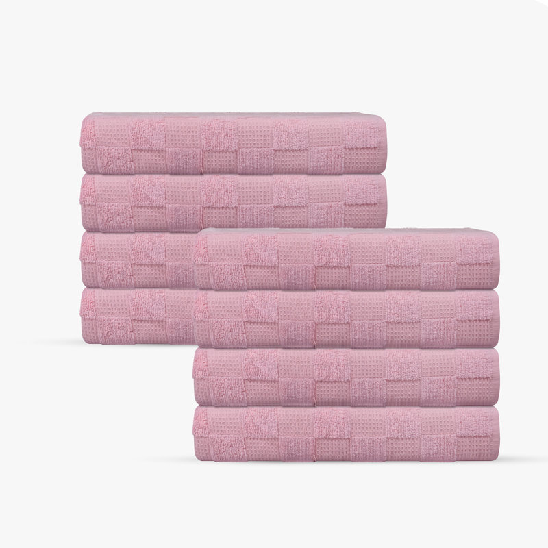 Taylorlynn 8 pcs Turkish Wash Towels Set, Blush
