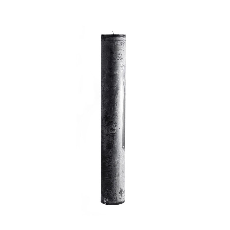 Bougie cylindrique sans parfum, H 27,5 po x l 4 po x P 4 po, Noir