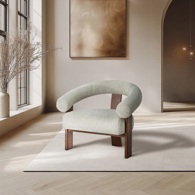 Chaise d'appoint sculpturale en chenille 35 po Elara