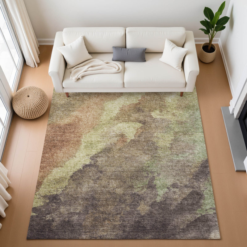 Premium Machine Washable Mundell Abstract Rug, Rectangle 9' x 12'