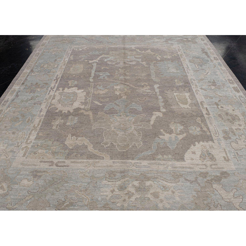 Tapis turc Oushak fait à la main 8 pi 4 po x 10 pi 7 po