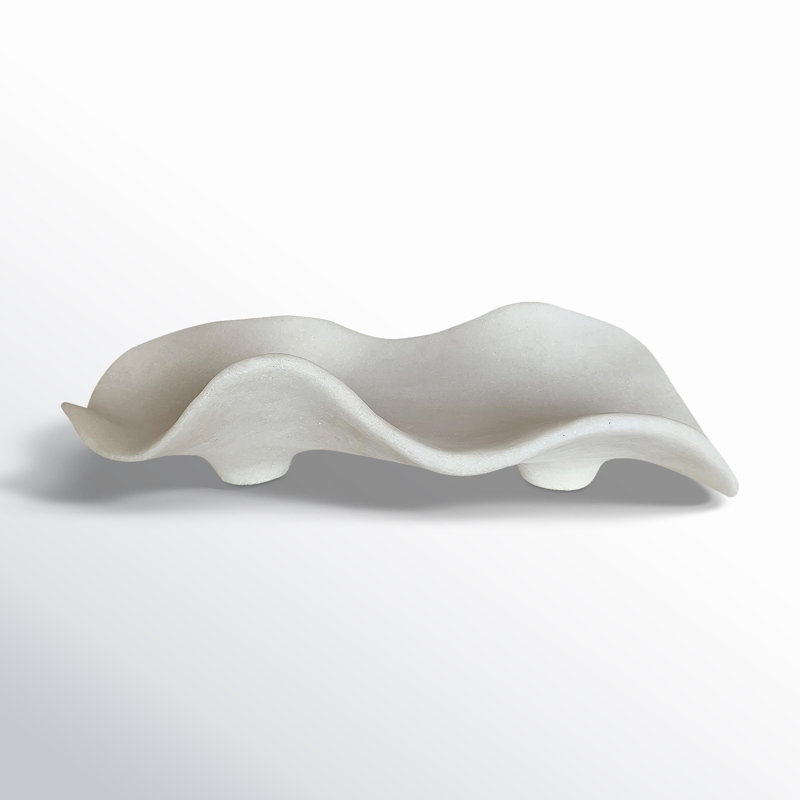 Sagebrook Home's Kelsi Quartz-Inspired 20" White Resin Tray - Perfect for Elegant Table Settings