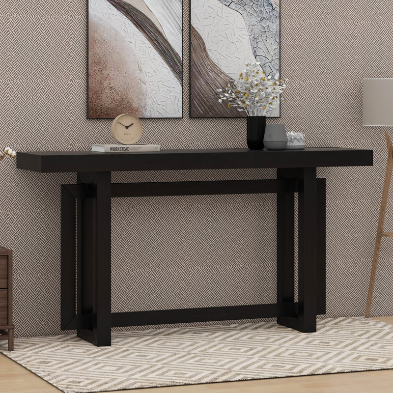 Canapé d'entrée en bois Modern Minimalist Console, Noir, Noir