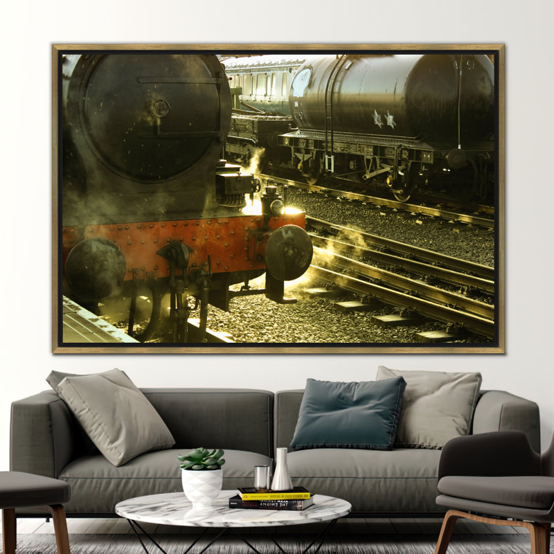 Print on Canvas, Framed Print without Mat, Gold, 60 cm H x 90 cm W