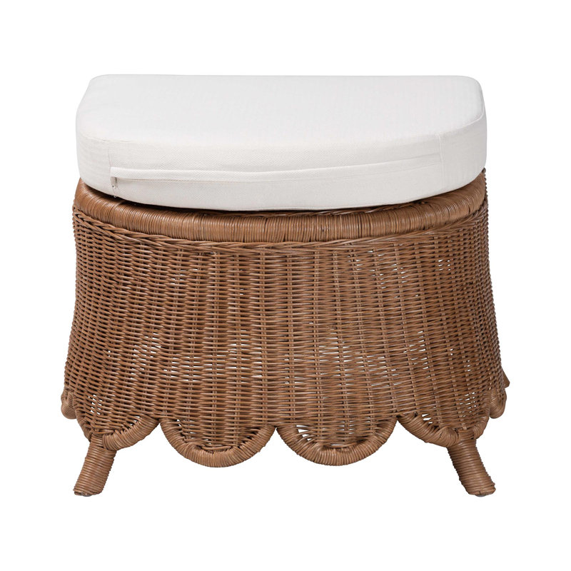 Repose-pieds en rotin naturel avec coussin Bali - Pari Detta