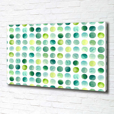 Green Dots - Wrapped Canvas Print