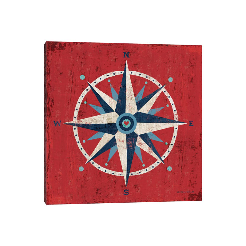 Nautical Love (Compass) by Michael Mullan - Gallery-Wrapped Canvas Giclée on Canvas, Wrapped Canvas, 30.48 cm H x 30.48 cm W