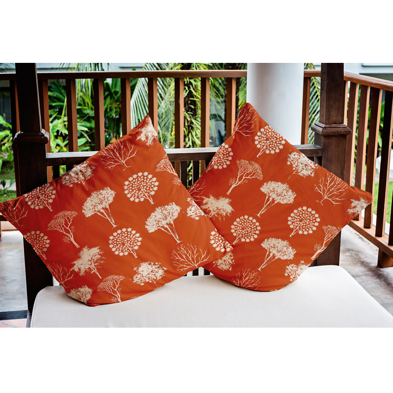 Coussin intérieur / extérieur Field Of Trees, Terre de Sienne, 20 po x 20 po