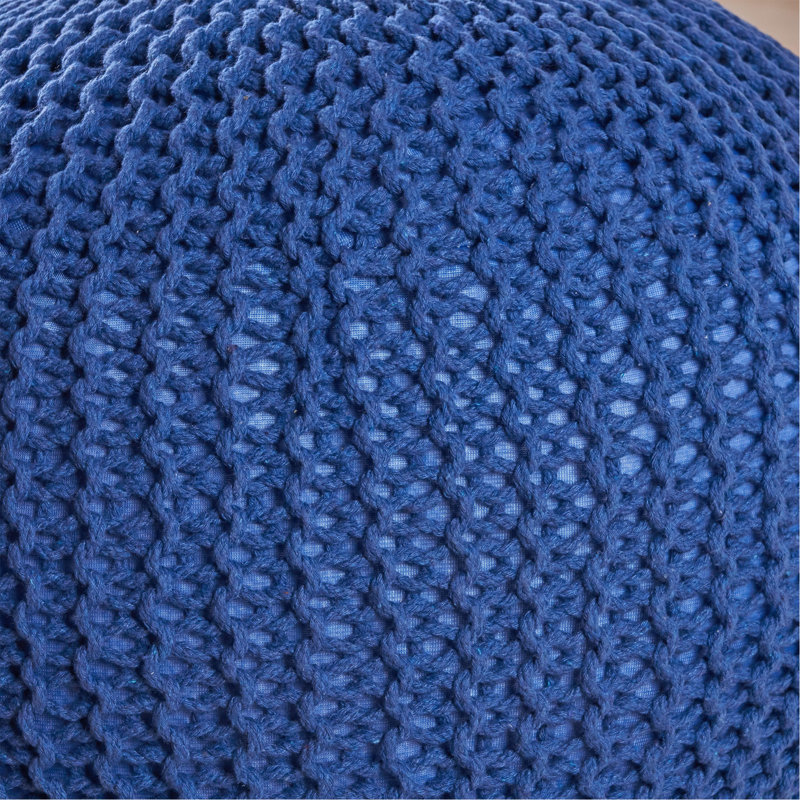 Pouf rond en coton Bordeaux, bleu marine, Marine