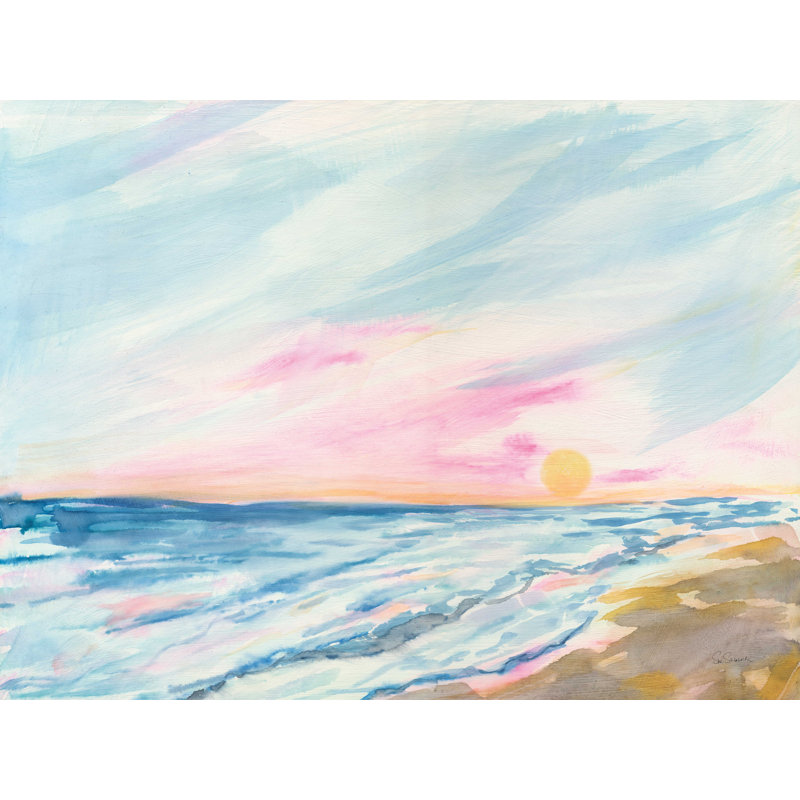 Lever de soleil océan - reproduction sur toile tendue, H 12 po x l 16 po