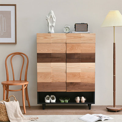 Armoire de rangement moderne pour chaussures en bois massif