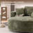 Oversized Upholstered Barrel Accent Swivel Chair– 55" Waffle Chenille, Compression-1472487683