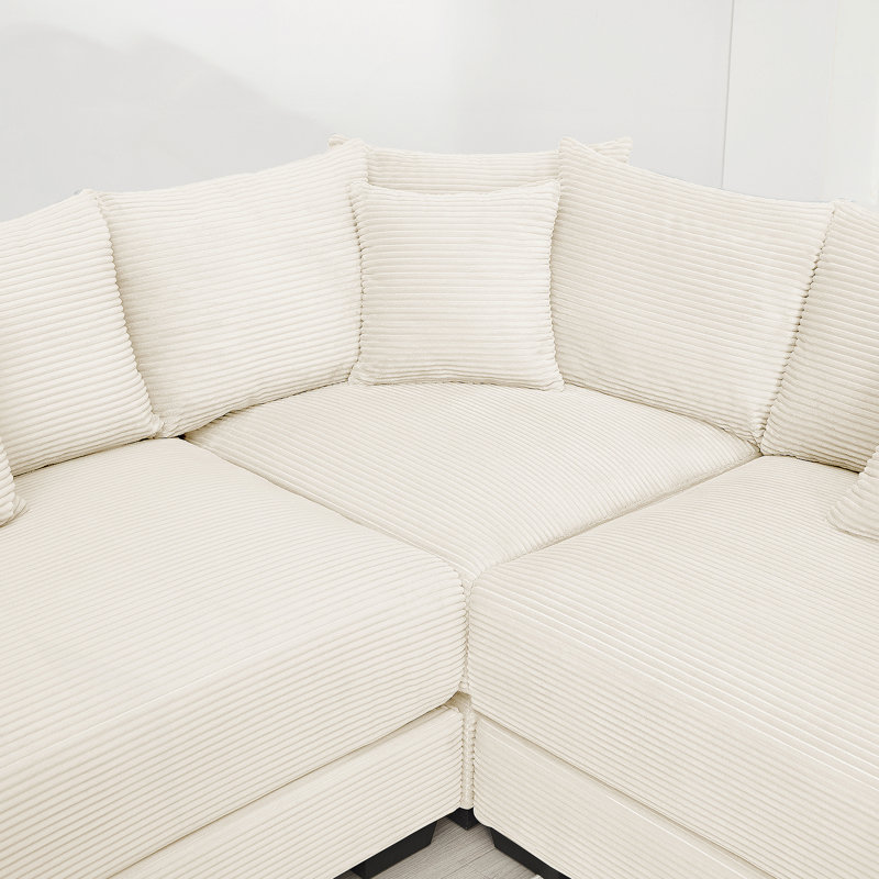 Canapé modulaire surdimensionné 54,3 po Cloud, Beige