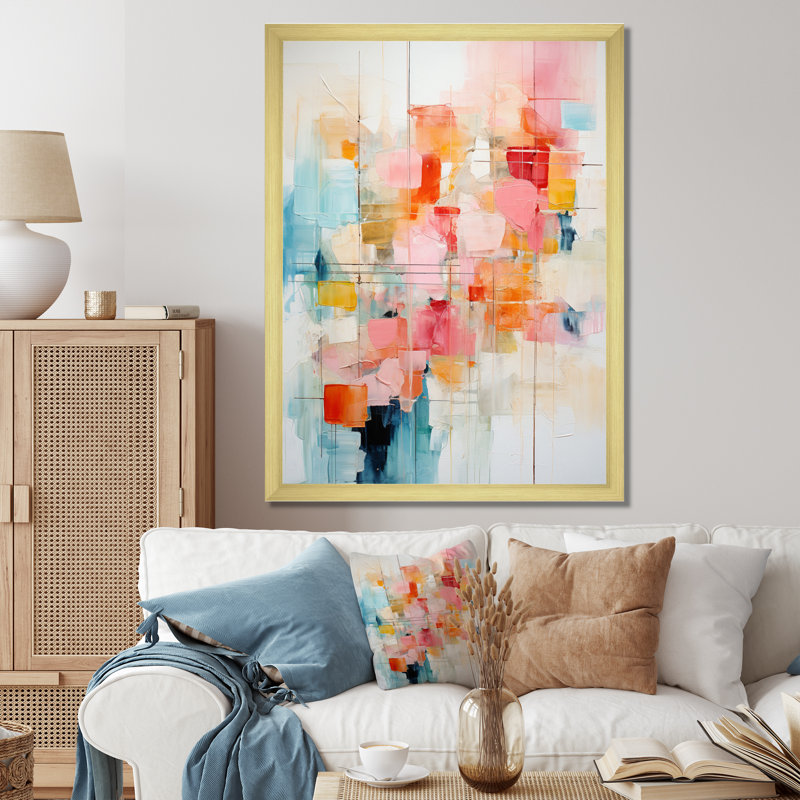 Collage Rhythms II sur impression sur toile, Encadrement doré, H 20 po x l 12 po x P 1 po