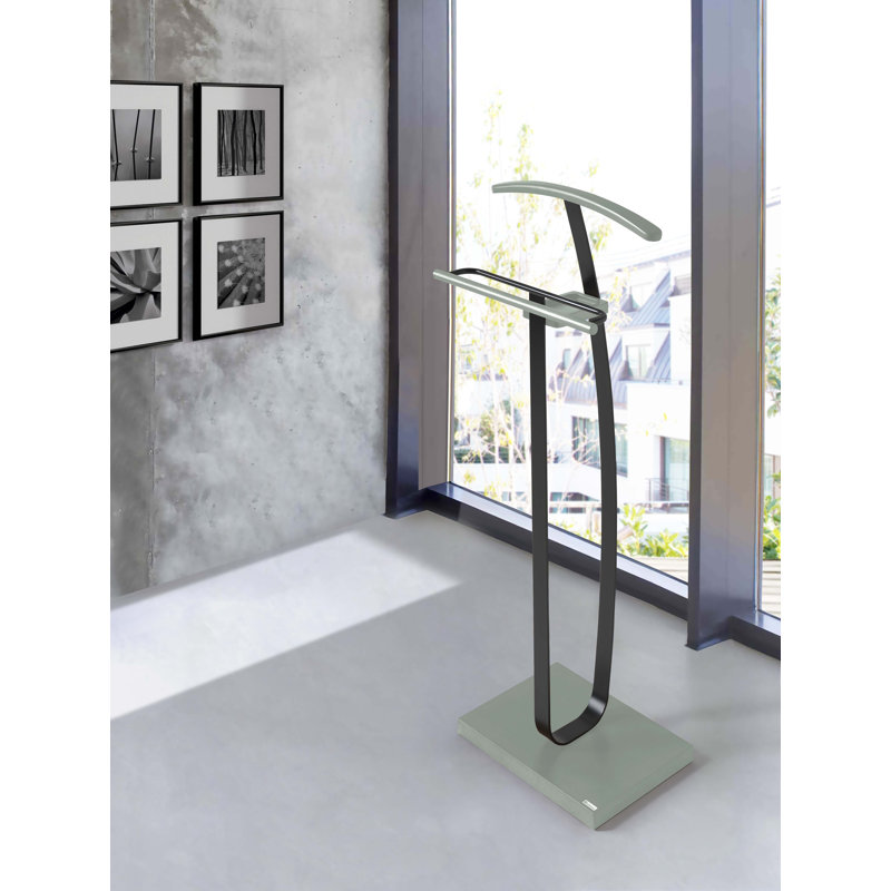 Solid Wood Freestanding Valet Stand, Green/Black