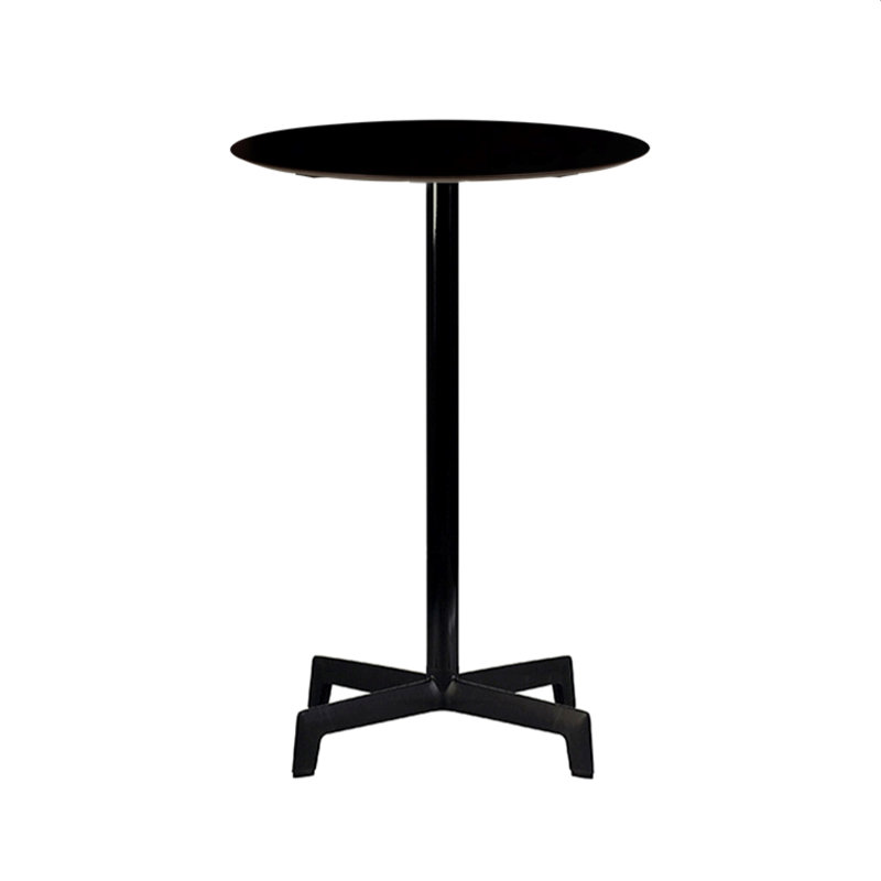 Table de salle à manger Spoutnik, Table de bar (hauteur de 42,91 po), L 23,62 po x L 23,62 po, Noir