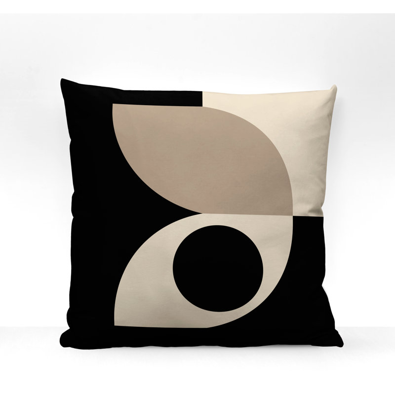 Coussin décoratif intérieur / extérieur en polyester filé Josi, Beige, 15 po x 15 po